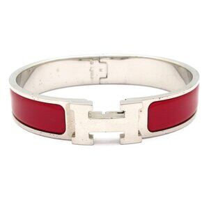 Hermes Bangle Click Silver Red